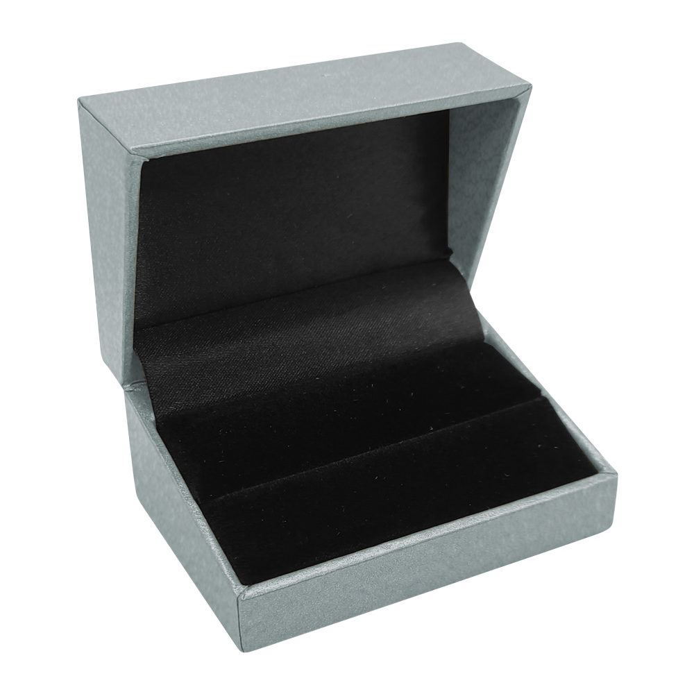 Metallic Silver Dual Jewelry Ring Box