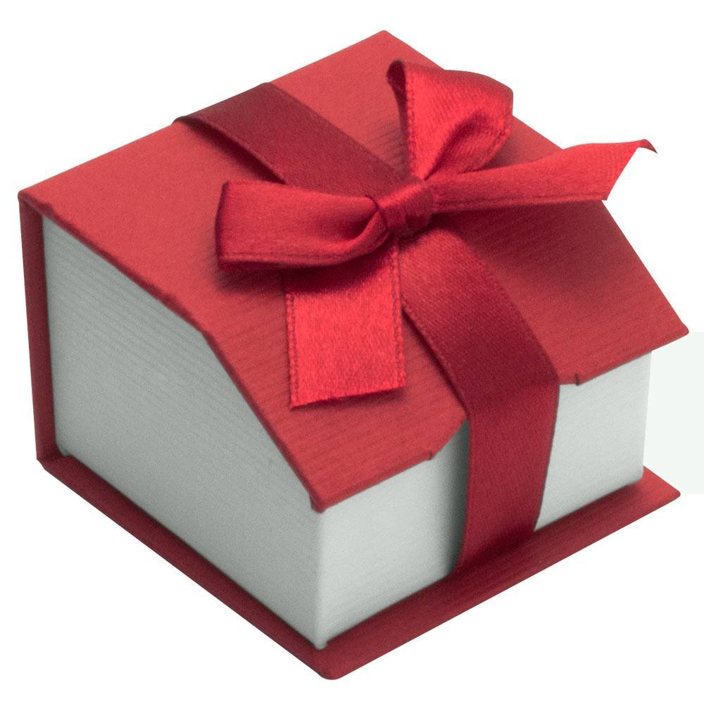 Red and White Magnetic Ribbon Jewelry Ring Gift Boxes