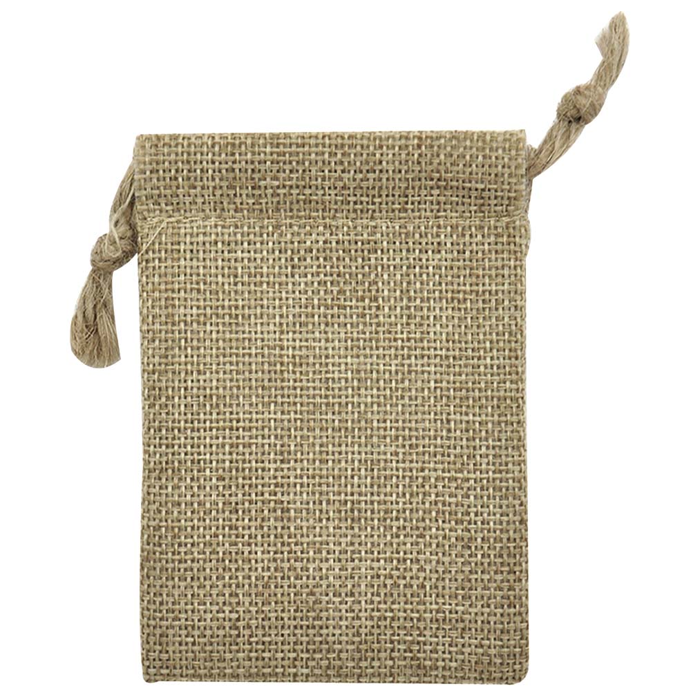 Brown Burlap Drawstring Gift Pouches, 12 Per Pack