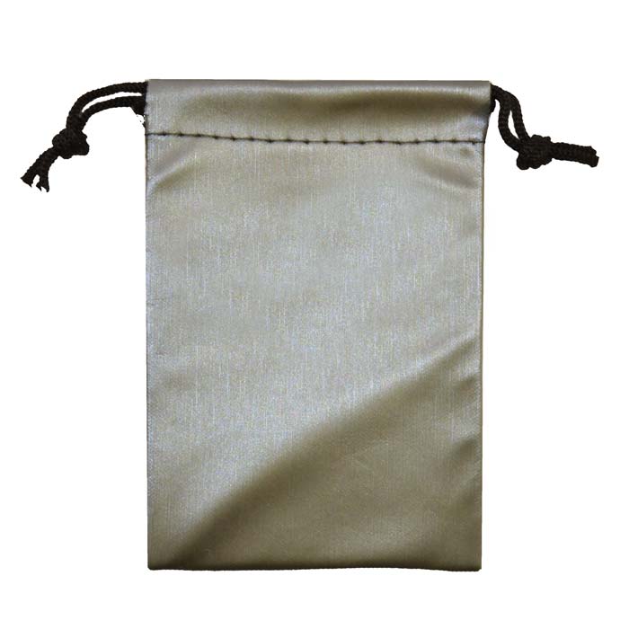 Steel Grey Leatherette Gift Pouches with Drawstring, 12 per pack