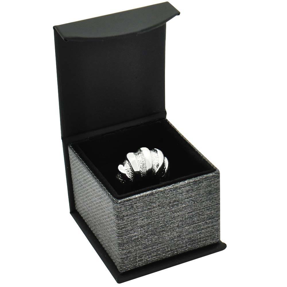 Black and Grey Magnetic Lid Jewelry Ring Boxes