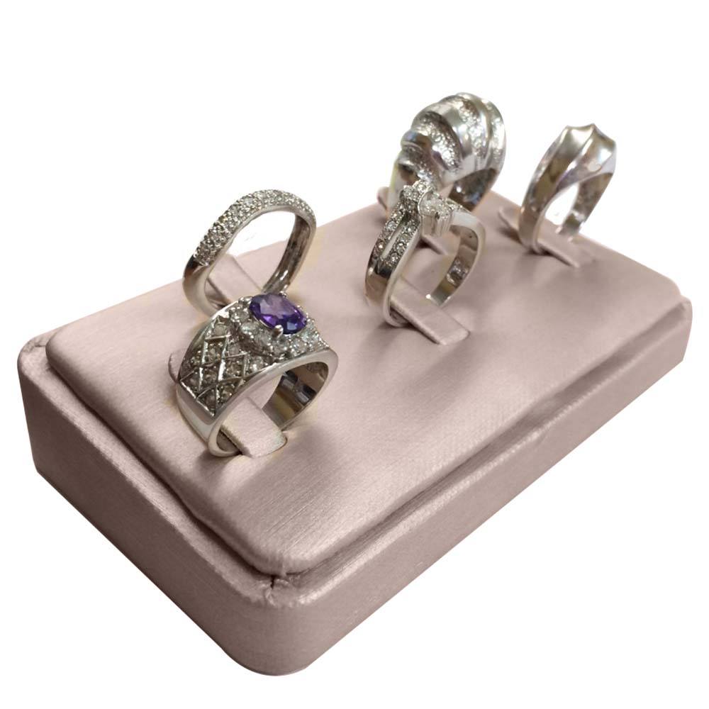 Champagne Pink 5 Clip Jewelry Ring Display