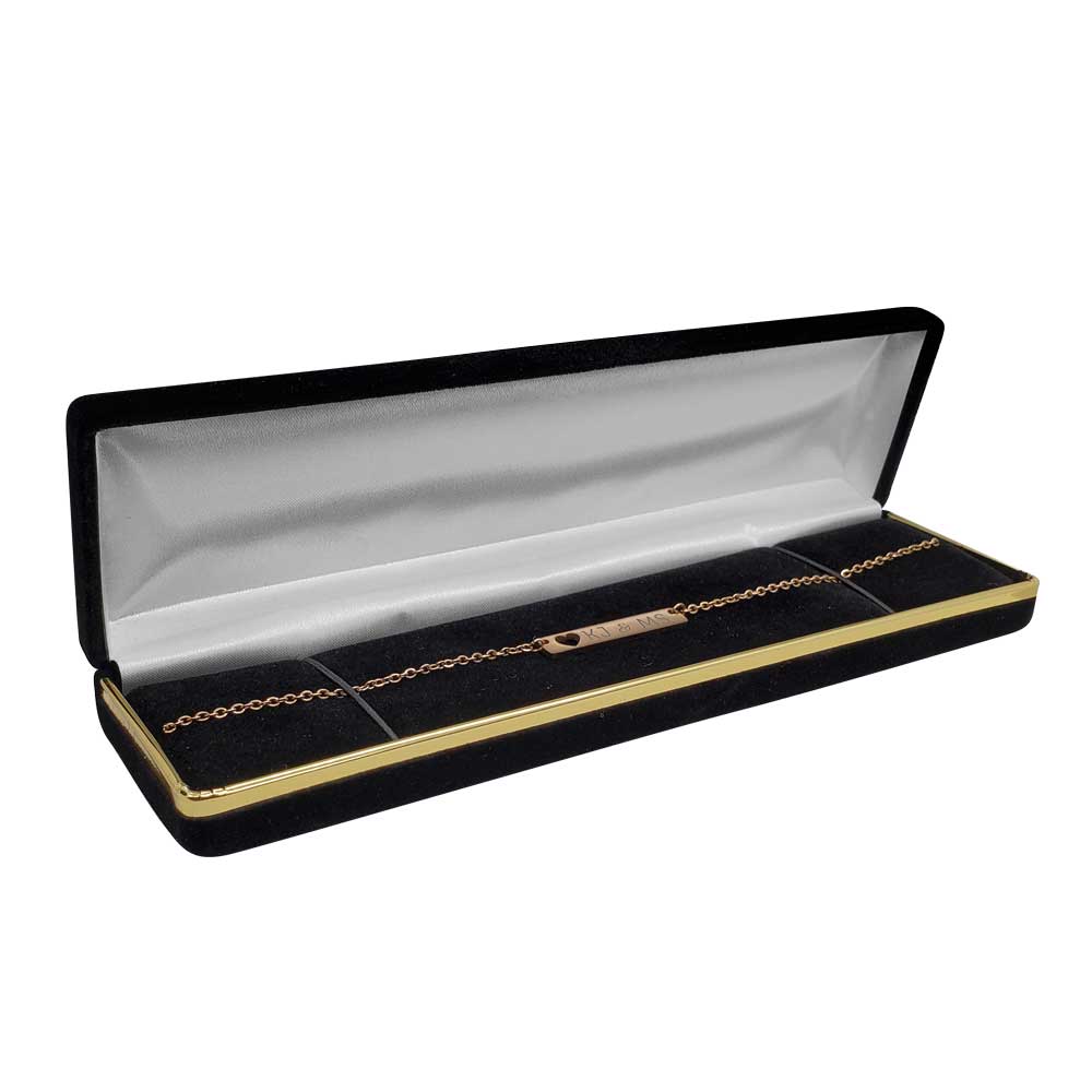 Black Velvet with Gold Trim Jewelry Bracelet or Watch Boxes