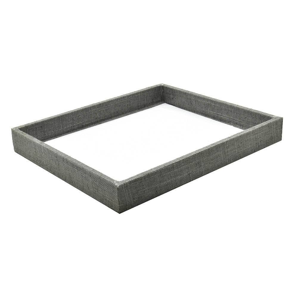 Grey Linen Jewelry Tray-Half Size-1