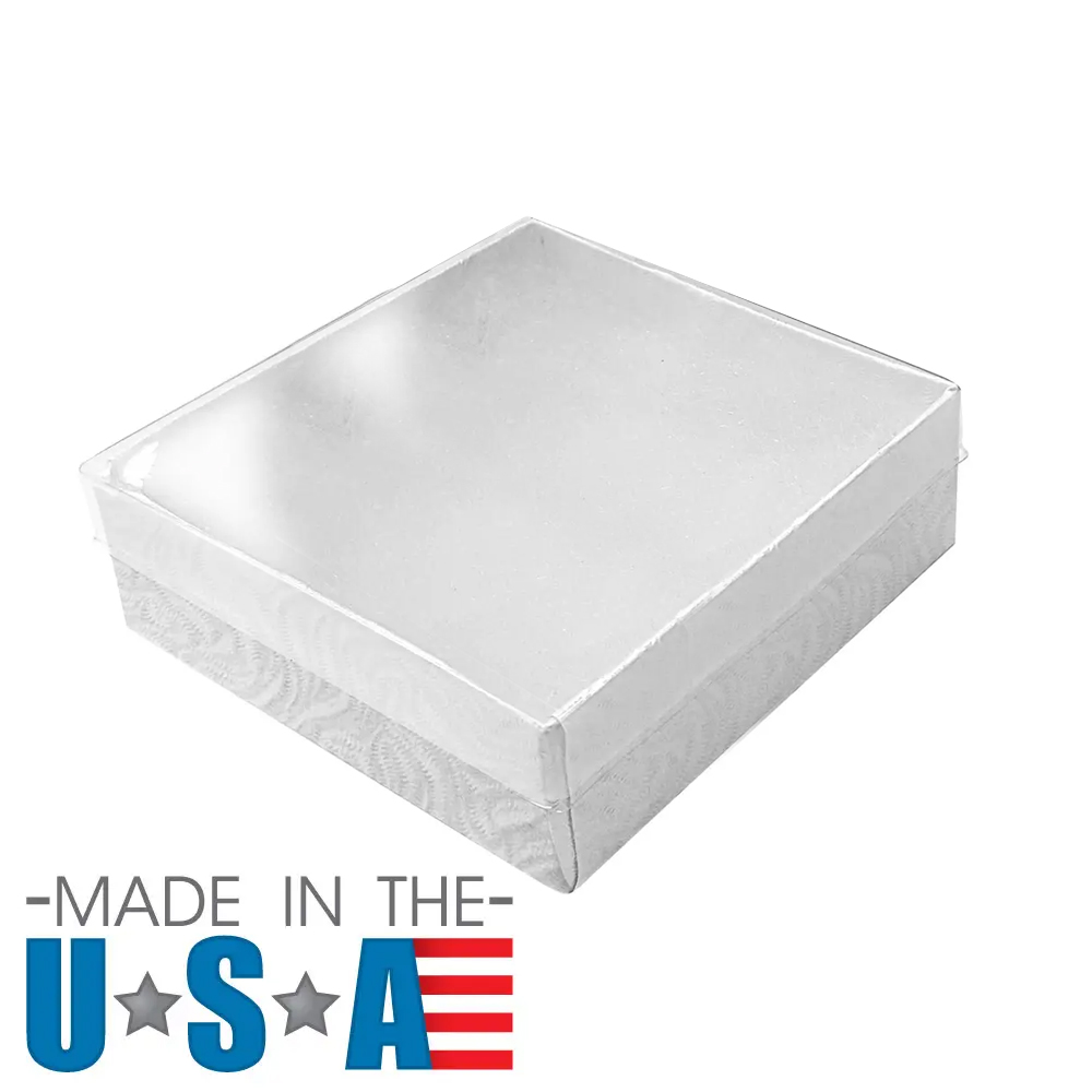 Swirl White Clear Lid Cotton Filled Box #33