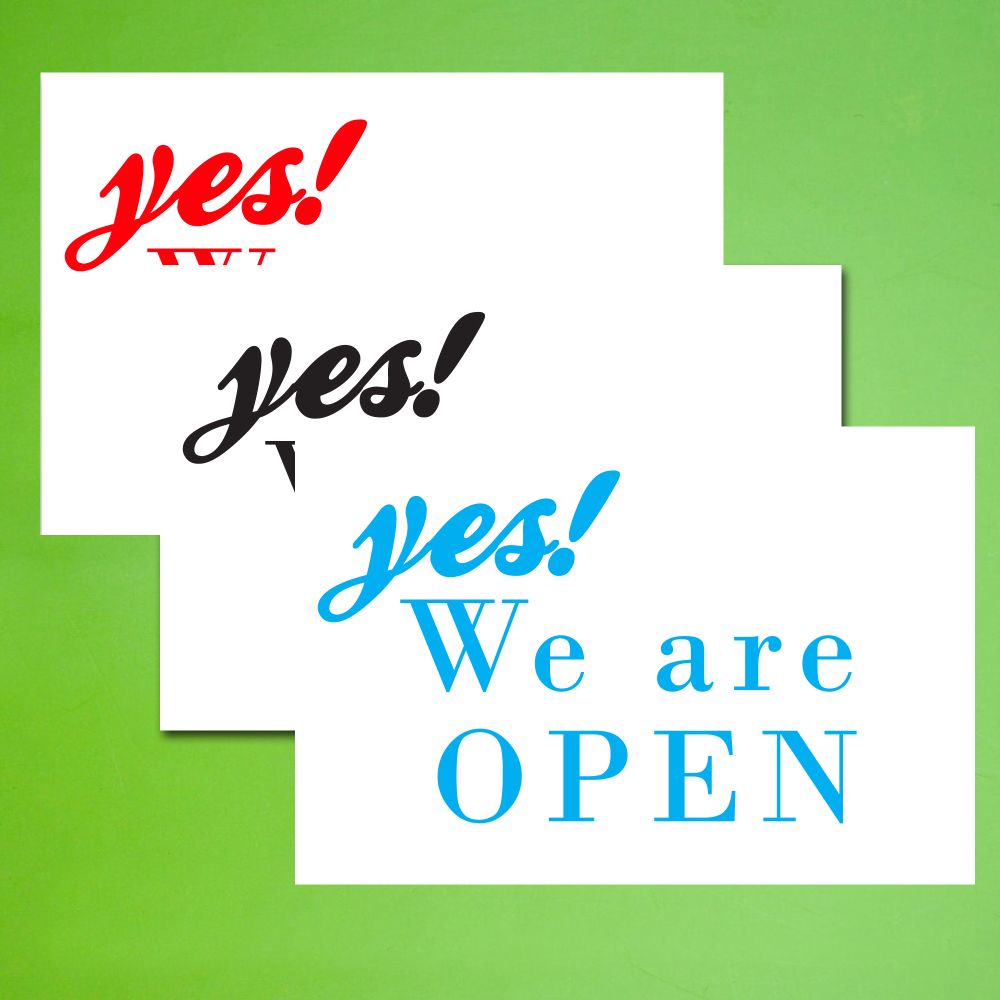 We Are Open Business Store Front Window Restaurant Sign, 19