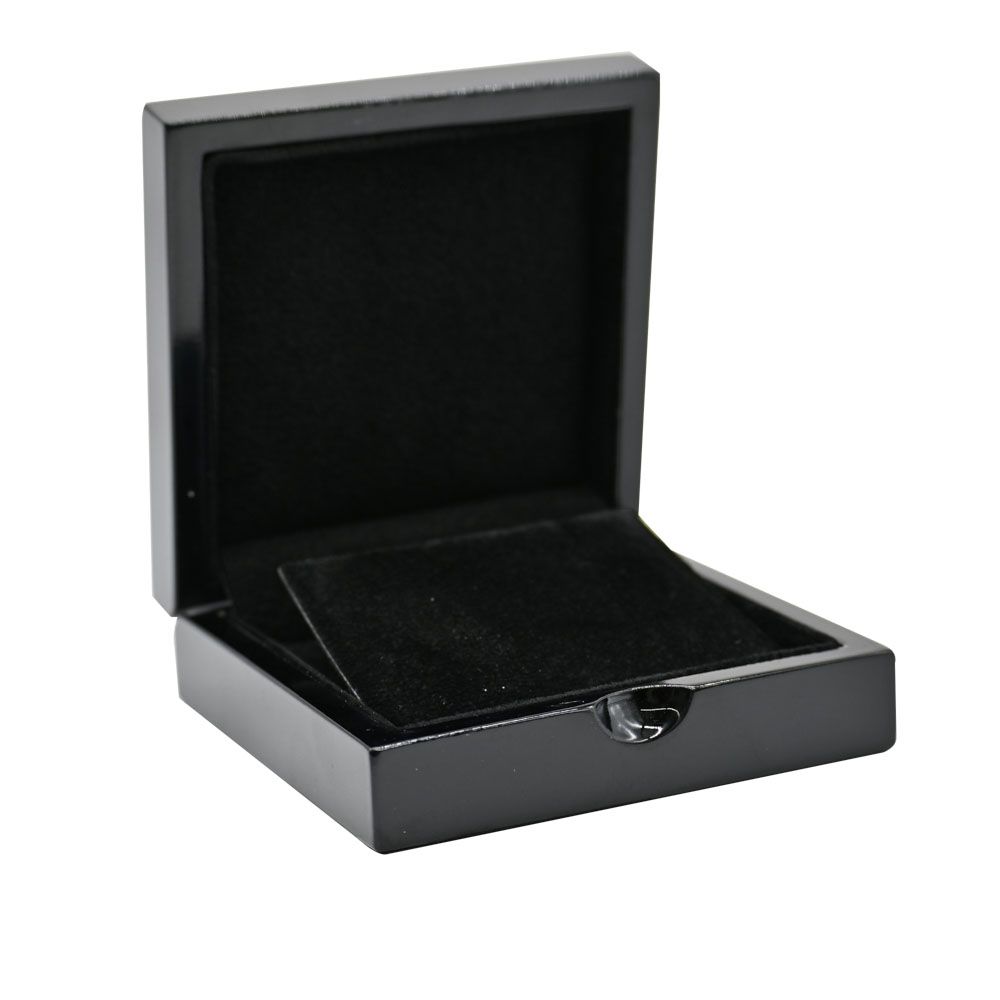 Large Premium Black Gloss Wood Earring Box