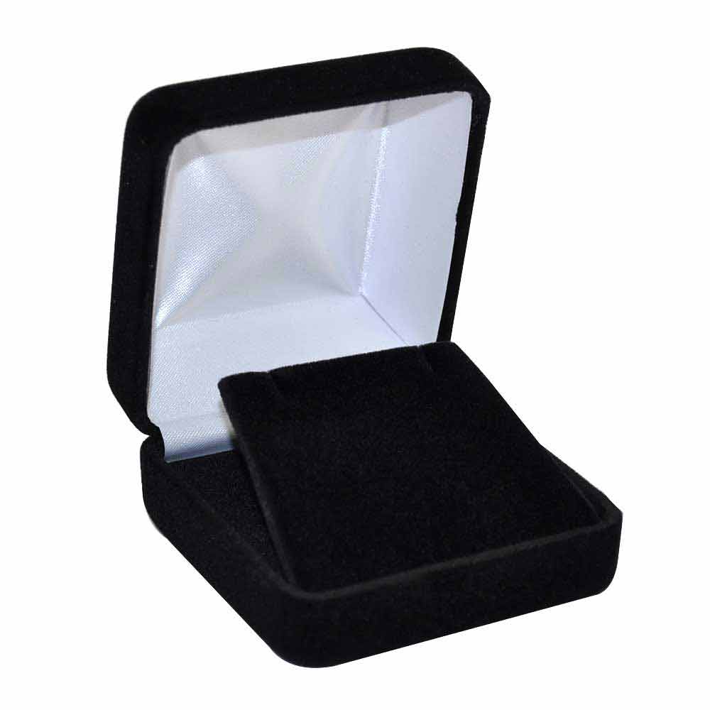 Black Velvet Jewelry Pendant Gift Boxes, Sold in Packs of 12