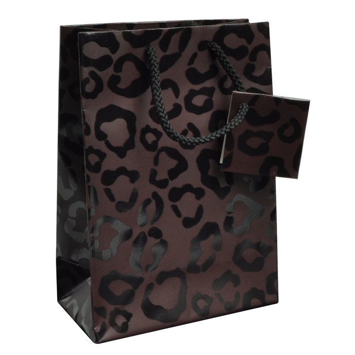 Animal Print Gift Shopping Bags with Handle, 4-3/4